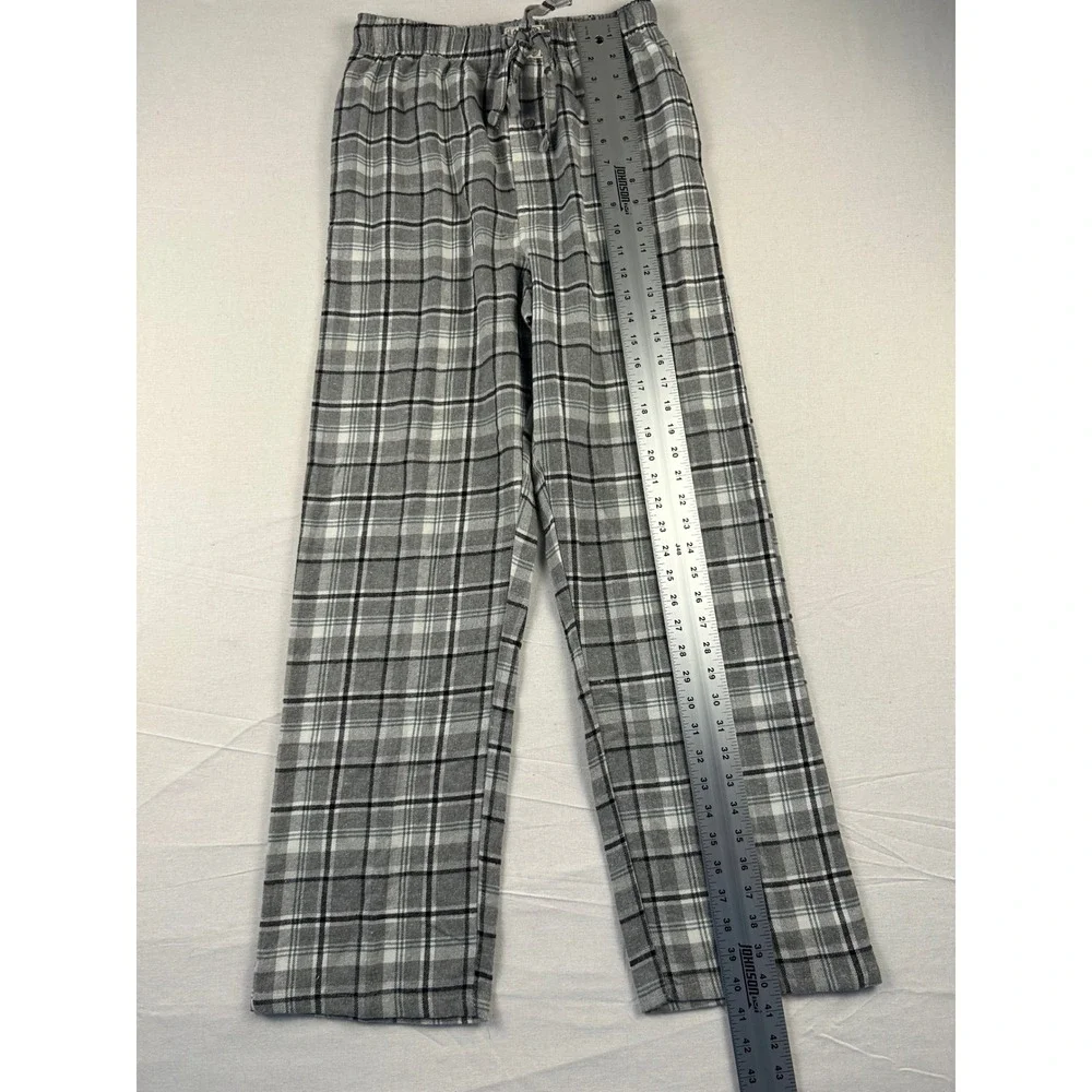 Lucky Brand Mens Grey Black Plaid Pajama Pants Sleepwear Size S Drawstring